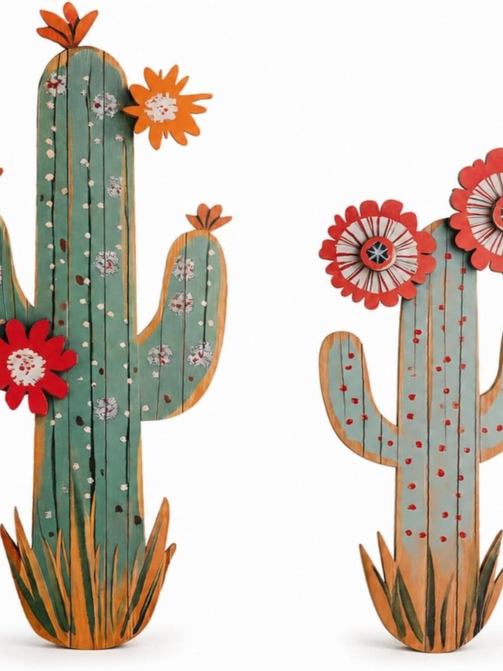 2 Pcs 3D Cactus Wall Decor for Bedroom, Arizona Southwestern Art